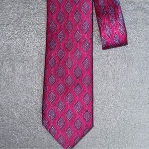 Egara‎ 100% Silk Vibrant Pink Patterned Men's Tie